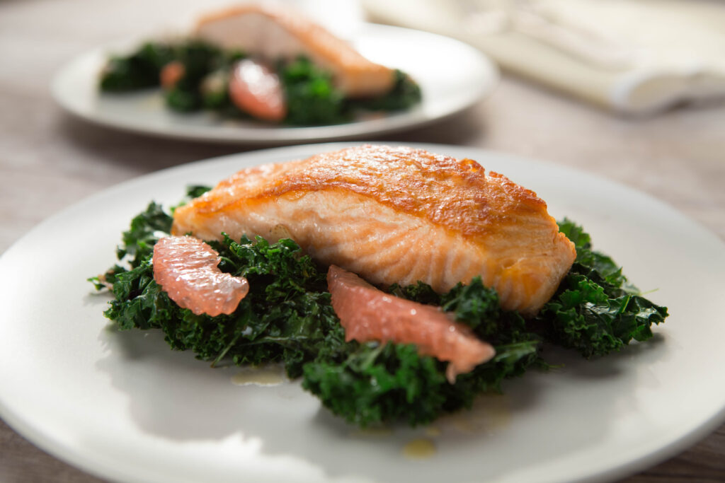 Image Pan Roasted Salmon With Grapefruit Vinaigrette Side